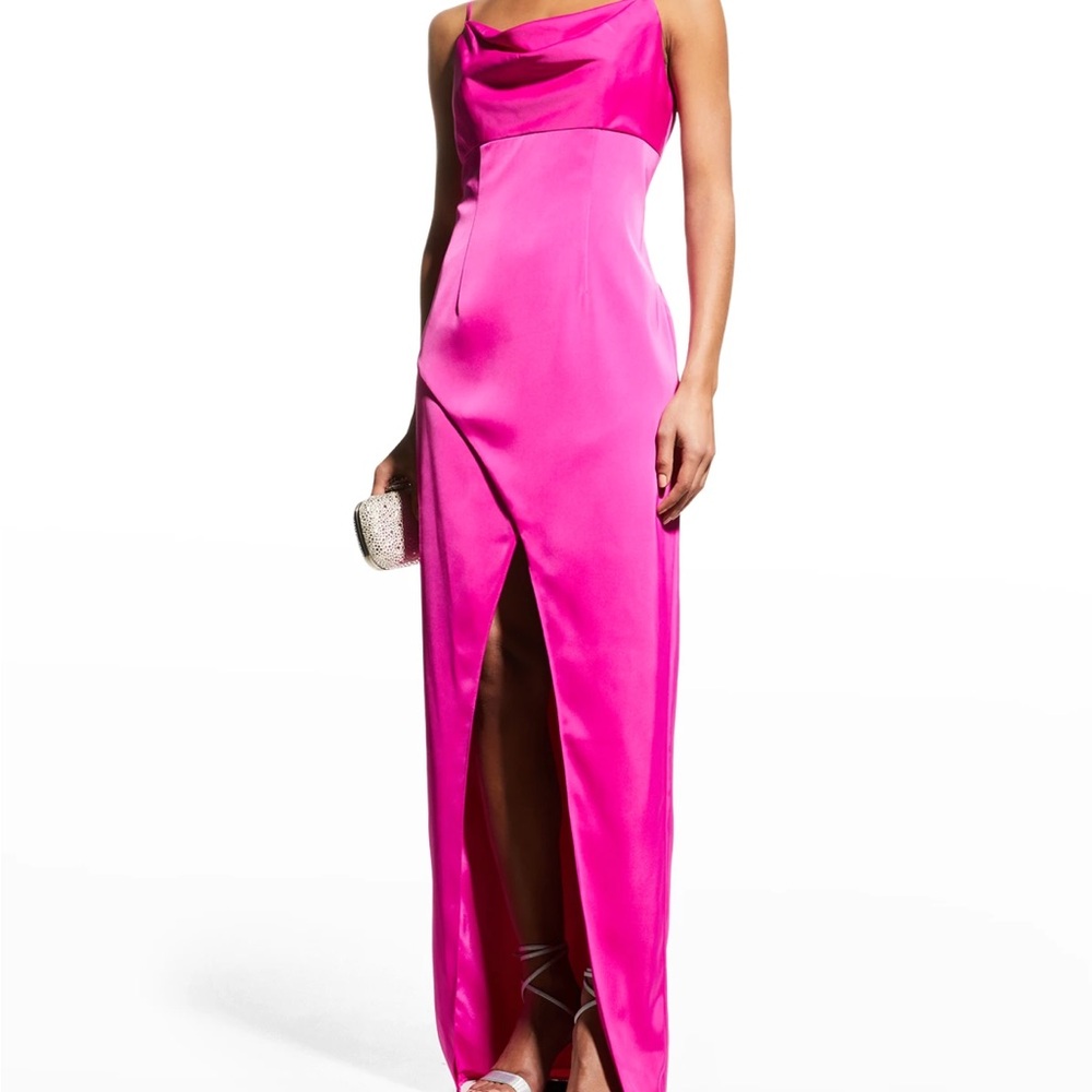 Aidan By Aidan Mattox Cowl Neck Column Gown
